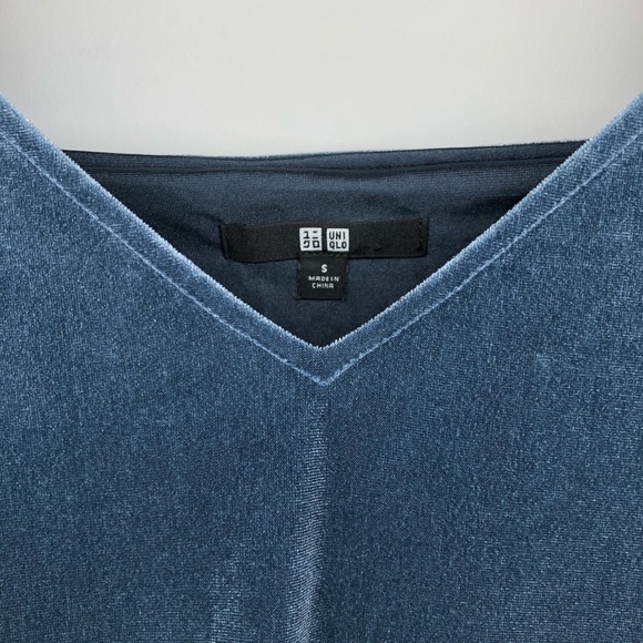 Uniqlo Velour Camisole Midi Dress Light Blue Small - Picture 3 of 5